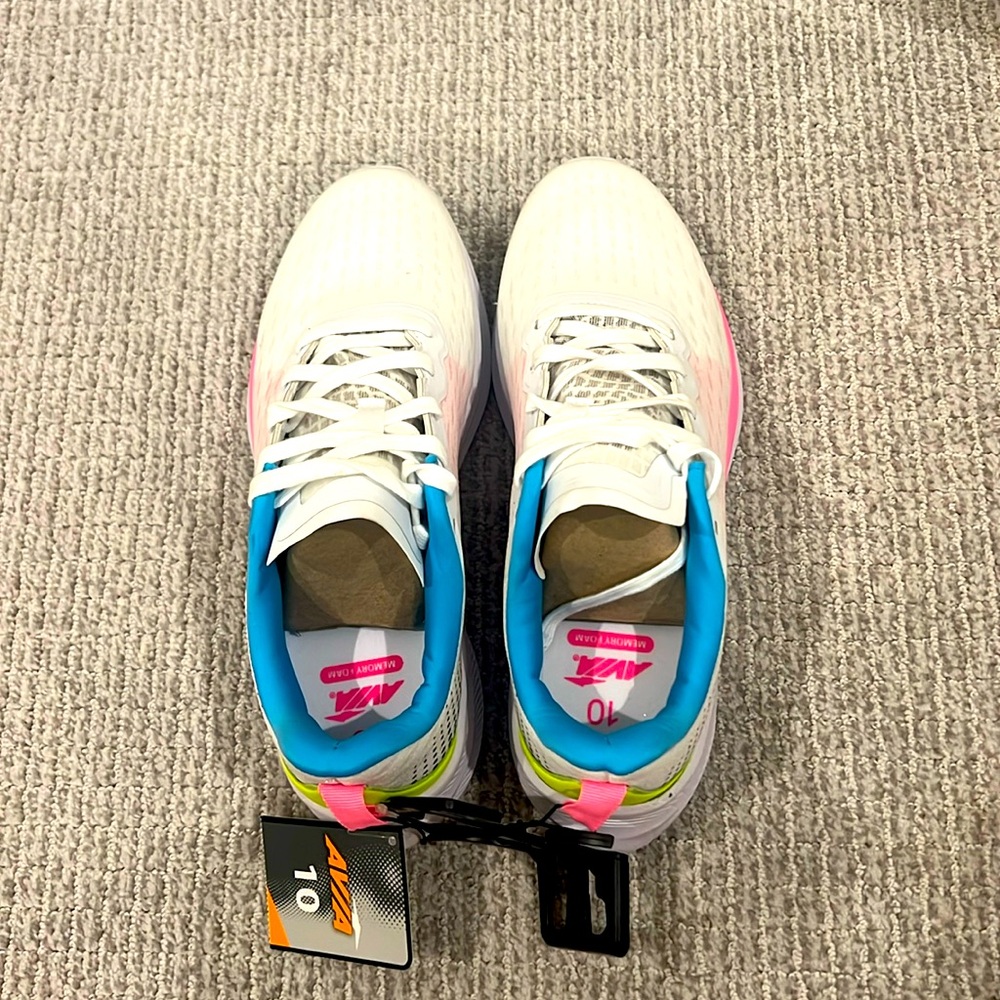 Avia women size 10 sneakers white/pink/blue
